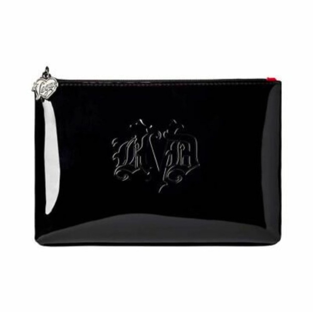 KVD Beauty Black Vinyl Makeup Bag - Subtle Shimmer Goth Luxe